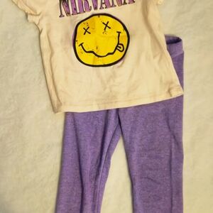 NIRVANA Cream and Purple Kids Outfit